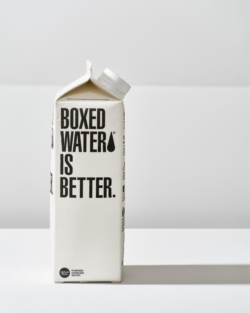 merge Full shot of Boxed Water