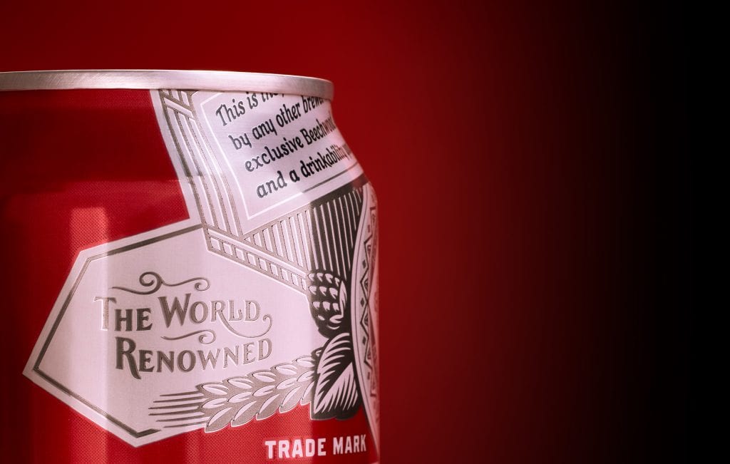 merge close up of Budweiser beer can