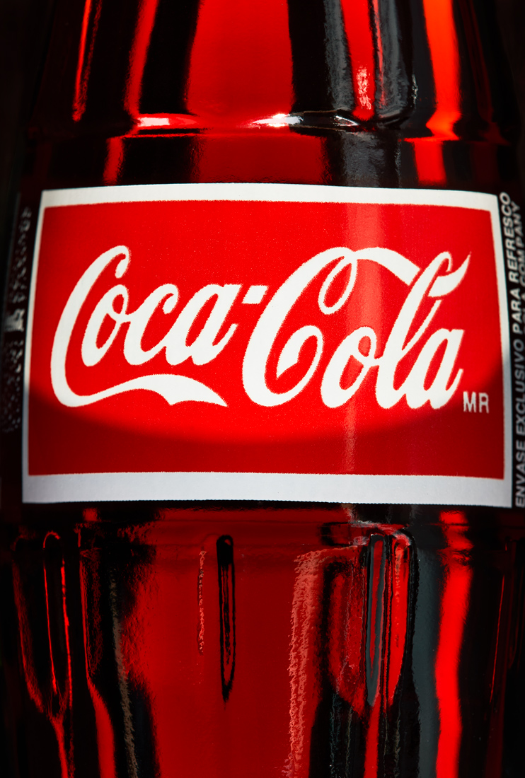 Coca-Cola glass bottle close up